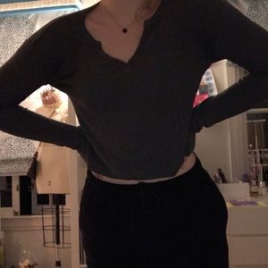 gray button up long sleeve from brandy melville